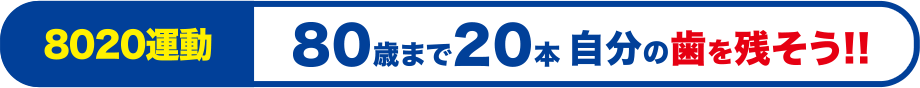 8020運動 80歳まで20本 自分の歯を残そう！！